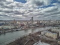 Moscow International House of Music Performing Arts Centre. Krasniye Kholmy. Russian National Orchestra. Aerial view Royalty Free Stock Photo