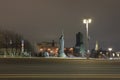 Monument to Vladimir the Great in Borovitskaya square, the center of Moscow. Winter night view.