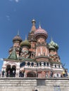 MOSCOW - JULE 27: The Saint Basil's Resurrection Cathedral tops on the Moscow on Jule 27, 2022 in Moscow, Russia Royalty Free Stock Photo