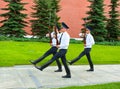 MOSCOW - JULY 4: Change of the guard at the Eternal Flame post