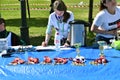 Sabantui celebration in Moscow. Medals for Regatta winners on the table