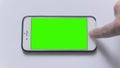 MOSCOW - JUNE 3, 2017: firmware updatethe Apple iPhone on a white background green screen in Russia on June 3, 2017 in Moscow,