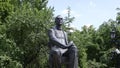 Statue of Russian composer, virtuoso pianist, and conductor Sergei Rachmaninoff in Strastnoy boulevard in the center of Moscow.