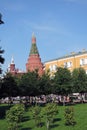 Moscow Kremlin and Alexanders garden in Moscow.