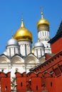 Moscow Kremlin. Archangel's church. Blue sky background.