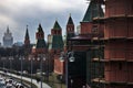 Moscow Kremlin architecture. Ancient towers.