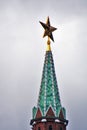 Moscow Kremlin architecture. Towers decorated by ruby stars Royalty Free Stock Photo