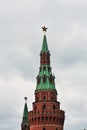 Moscow Kremlin architecture. Towers decorated by ruby stars Royalty Free Stock Photo