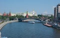 Moscow Kremlin through the bridge Royalty Free Stock Photo