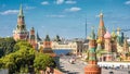 Moscow Kremlin and Cathedral of St. Basil on Red Square Royalty Free Stock Photo