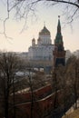 Moscow Kremlin and Christ the Saviors church. UNESCO World Heritage Site.