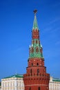 Moscow Kremlin. Color photo. Tower and Grand Kremlin Palace.