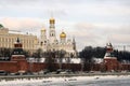 Moscow Kremlin. Color winter photo. Royalty Free Stock Photo