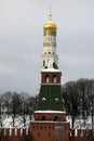 Moscow Kremlin. Color winter photo. Royalty Free Stock Photo