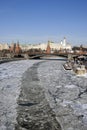 Moscow Kremlin. Color winter photo. Royalty Free Stock Photo
