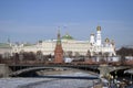 Moscow Kremlin. Color winter photo. Royalty Free Stock Photo