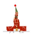 Moscow Kremlin destruction. Earth-fault earthquake. Destruction Royalty Free Stock Photo