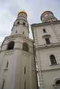 Moscow Kremlin fortress and Kremlin Cathedral inside an autumn time Royalty Free Stock Photo