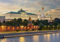 Moscow Kremlin with Grand palace and towers at sunset, Russia Royalty Free Stock Photo