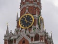 Moscow Kremlin Main Clock named Kuranti on Spasskaya Tower 12 hours . Red Square