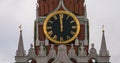 Moscow Kremlin Main Clock named Kuranti on Spasskaya Tower 12 hours . Red Square