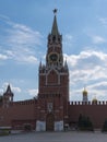 Moscow Kremlin Main Clock named Kuranti on Spasskaya Tower. Red Square