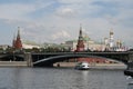 Moscow, Kremlin, Moscow River Royalty Free Stock Photo