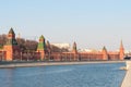 The Moscow Kremlin and Moscow-river. Embankment Royalty Free Stock Photo