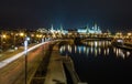 Moscow Kremlin at night. Bridge over the Moscow river. The Moscow river embankment. Moscow Kremlin is a UNESCO World Heritage Site Royalty Free Stock Photo