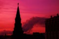 Moscow Kremlin. Night scene in red tones Royalty Free Stock Photo