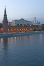 Moscow Kremlin over river Royalty Free Stock Photo
