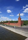 The Moscow Kremlin over river Royalty Free Stock Photo