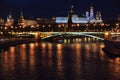Moscow Kremlin panorama at night Royalty Free Stock Photo