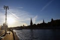 Moscow Kremlin silhouette. UNESCO World Heritage Site.