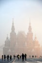 Moscow Kremlin and Red Square at snowstorm. Royalty Free Stock Photo