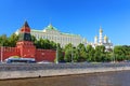 Moscow Kremlin and river Moskva, Moscow, Russia Royalty Free Stock Photo