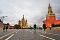 Moscow Kremlin and Saint Basils Cathedral at evening. Royalty Free Stock Photo