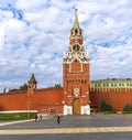 Moscow Kremlin, Spasskaya Tower, Red Square at dawn