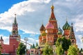 Moscow Kremlin and St Basil`s cathedral on Red Square, Russia Royalty Free Stock Photo