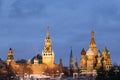 Moscow Kremlin and St Basil's Cathedral on the Red Square in Moscow, Russia. Royalty Free Stock Photo