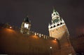 Moscow Kremlin towers with night lighting close up Royalty Free Stock Photo