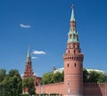 Moscow Kremlin towers in summer day Royalty Free Stock Photo