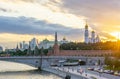 Moscow Kremlin towers at sunset, Russia Royalty Free Stock Photo