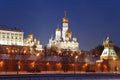 Moscow Kremlin in winter night, Moscow, Royalty Free Stock Photo