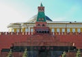 Lenin Mausoleum and Crenelated Kremlin Wall and Tower, Moscow, Russia