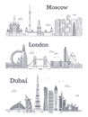 Moscow, London, Dubai linear landmark