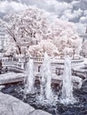 Moscow. Manezhnaya Square and Alexander Garden. Infrared photo