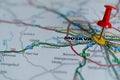 Moscow on map Royalty Free Stock Photo