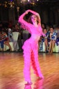 Unidentified female teens age 14-17 compete in latino dance on the Artistic Dance European Championship