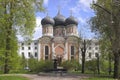 Church of Intercession of the Most Holy Theotokos on Izmaylovsky island, Izmaylovo. Sunny spring view.